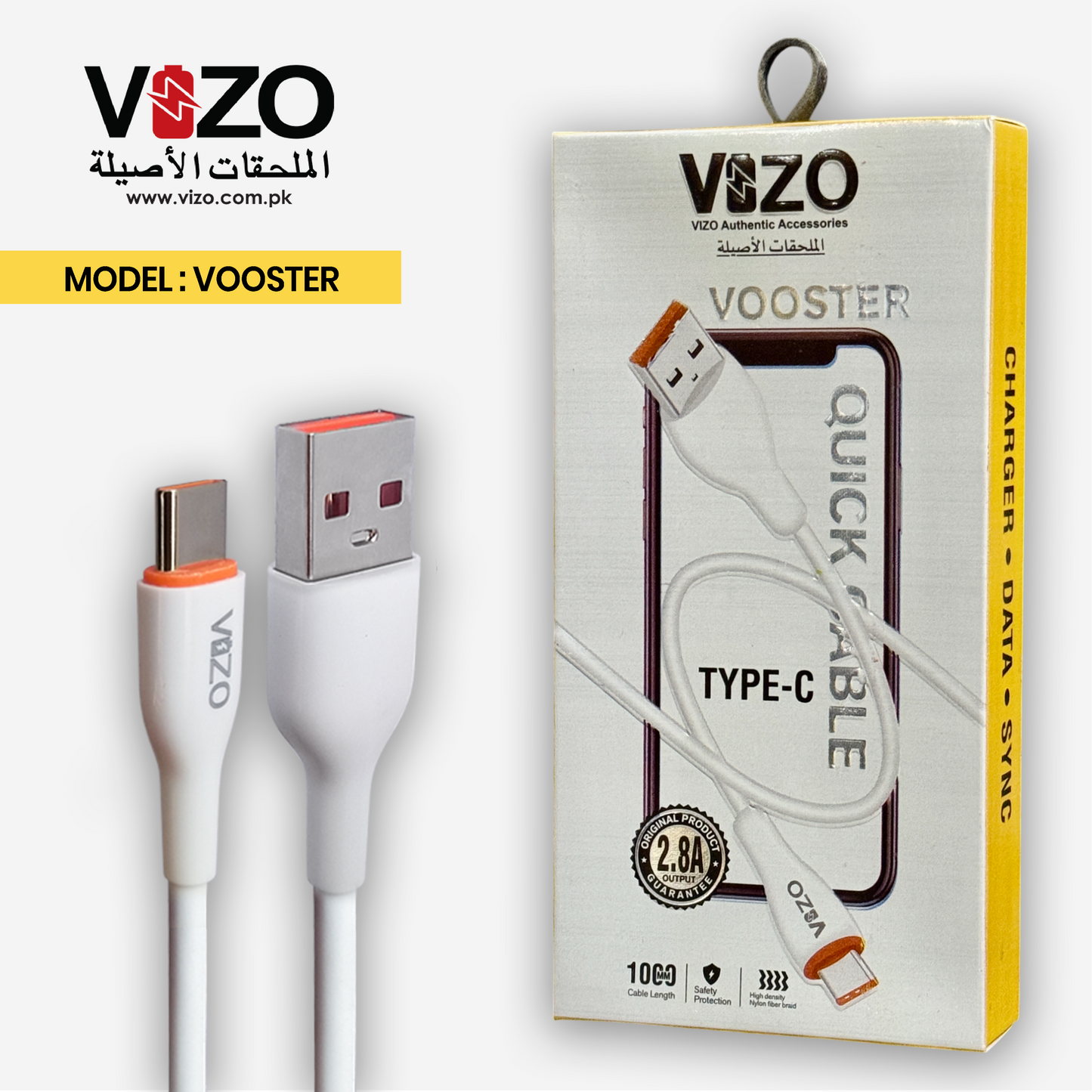 Vooster 65W Type-C Fast Charging Cable | Best Quality Type C Charging