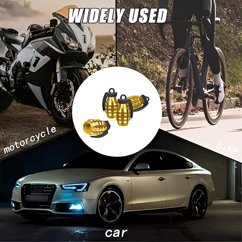Pack of 2 - Grenade Tyre Air Valve Nozzle Caps for Car
