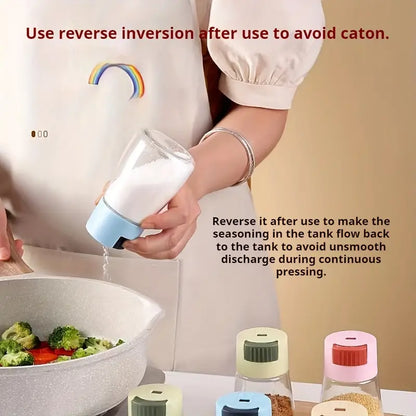 Sealed Seasoning quantitative Bottle salt pepper condiment Dispenser Glass Spice Jar |