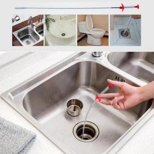 Stainless Steel Sink Wire | Drain Cleaner Wire Spring Sink Cleaning Stick