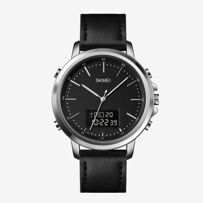 SKMEI Men's Fashion Digital Watch Analog Leather Multifunctional Waterproof Men's Watch 1652