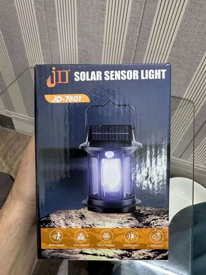 JD 7801 Solar Lantern with USB Charging Port Portable, Eco-Friendly Outdoor Lamp