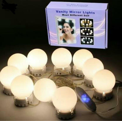 Vanity Light LED Bulbs for Makeup Mirror Stand 10 Bulbs with 3