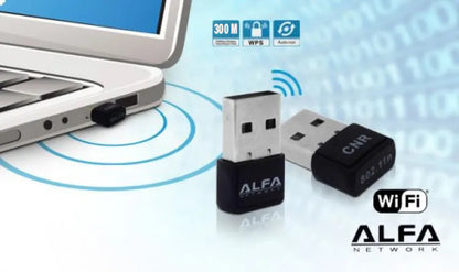 Alfa Mini USB WiFi Adapter | 300Mbps Wireless LAN Card for Computer
