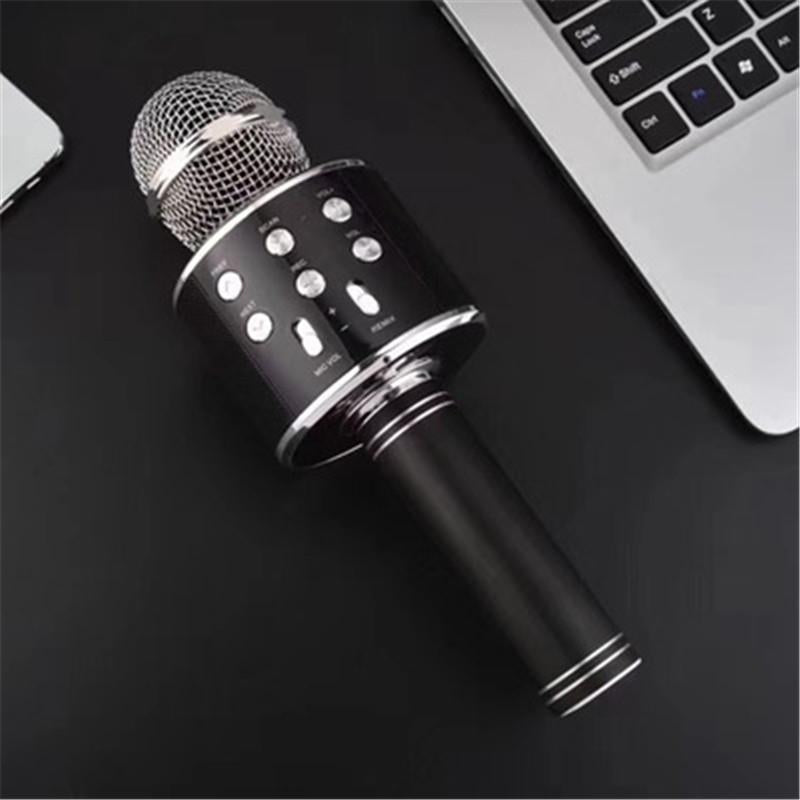 WS-858 Wireless Bluetooth Handheld Karaoke Portable Microphone with Built-in Rechargeable Speaker (random