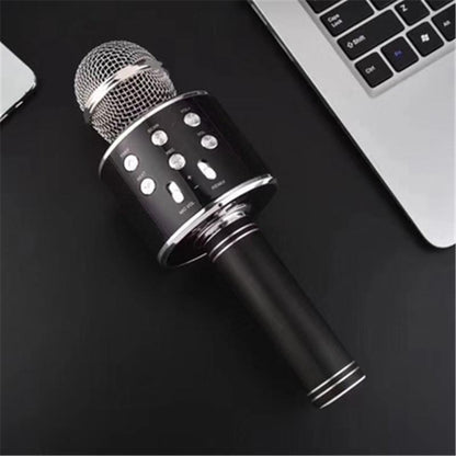 WS-858 Wireless Bluetooth Handheld Karaoke Portable Microphone with Built-in Rechargeable Speaker (random