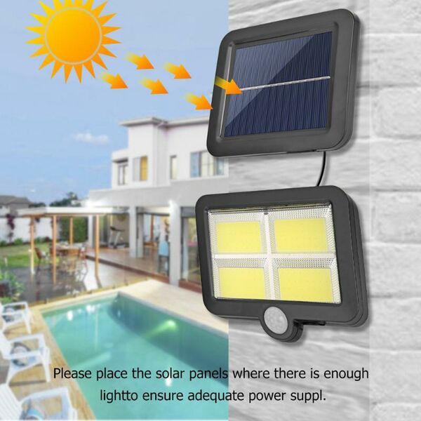 Solar Street LED Sensor Light Wall Lamp Model (BK-128-4COB) with