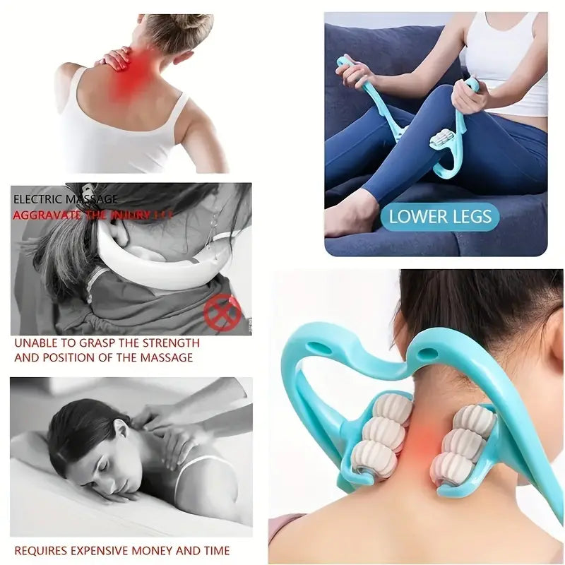 Manual Neck Massager For Cervical pain, deep Tissue | Handheld Massager Tool