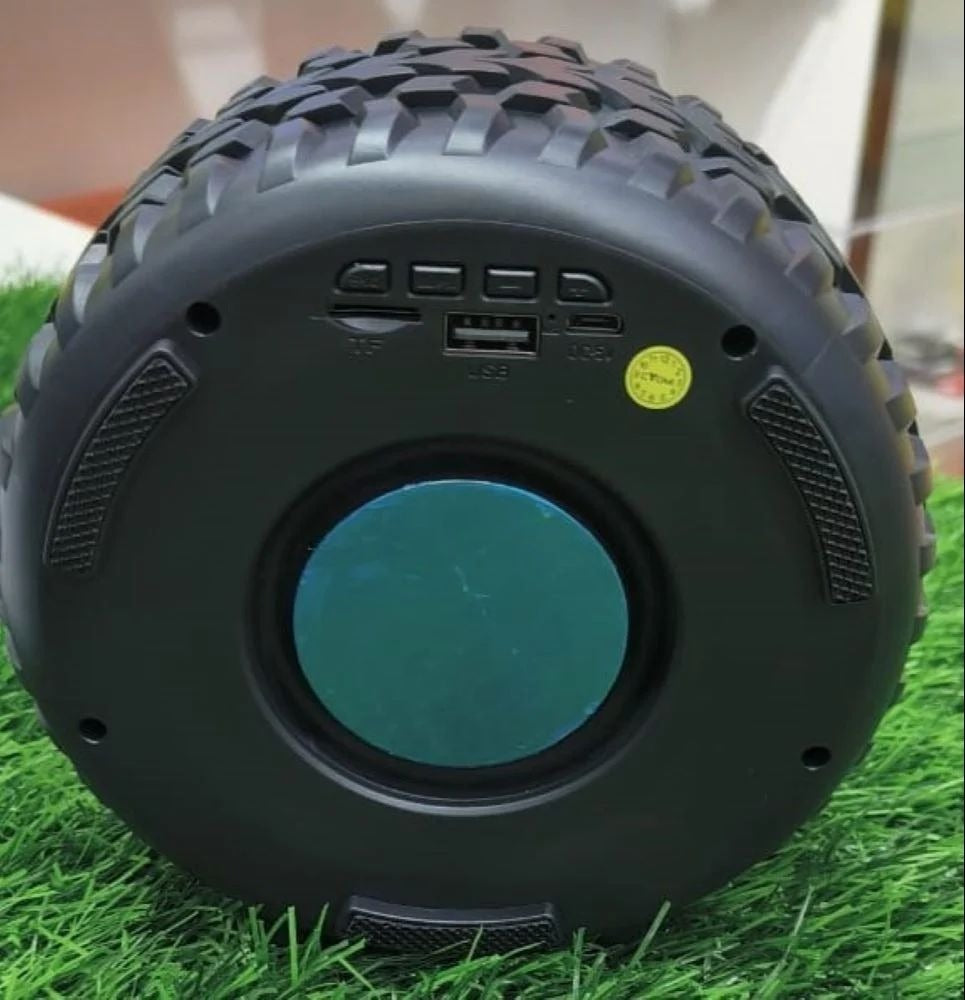 High-Powered Tyre-Shaped Bluetooth Speaker with Deep Extra Bass Portable Wireless Speaker