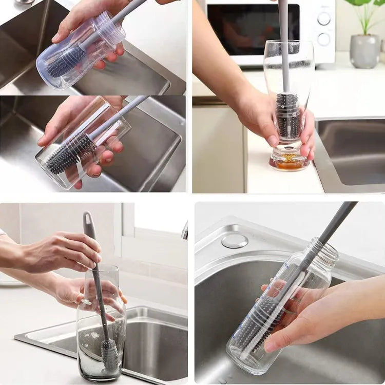 Silicone Feeder Bottle Brush Glass Brush Cup Brushes Long Handle | Silicone