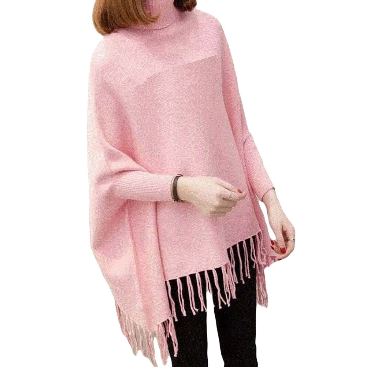Stylish Pink Fleece Poncho - Free Size, Ready to Wear &amp; Fits