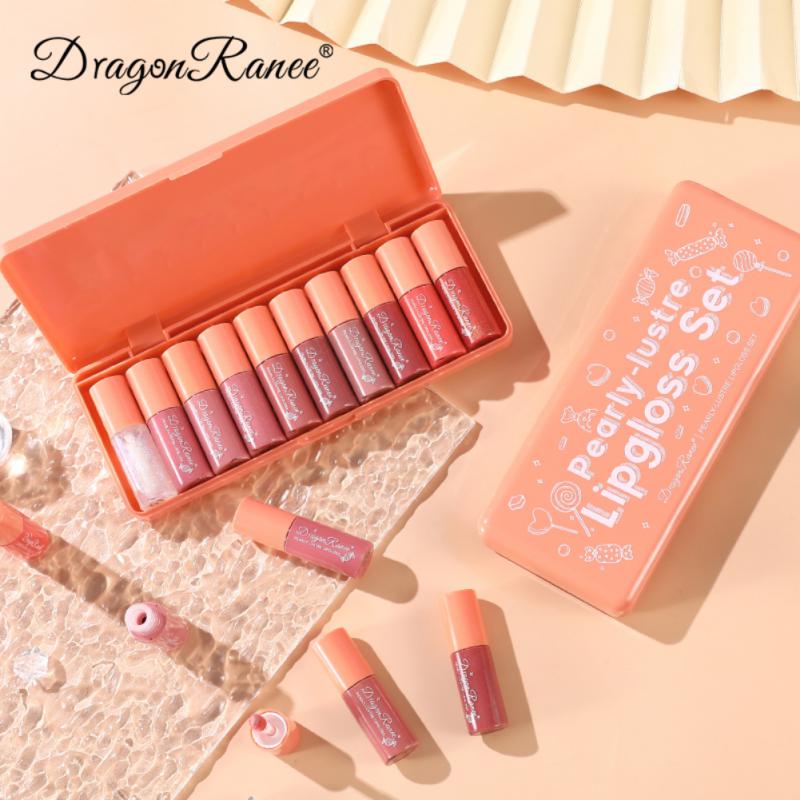 Dragon Ranee 10 Pieces Velvet Matte Pink Lipstick Set Sexy Long Lasting