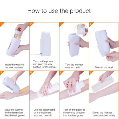Roll On Wax Depilatory Heater Waxing Hot Cartridge Hair Removal Roller Portable