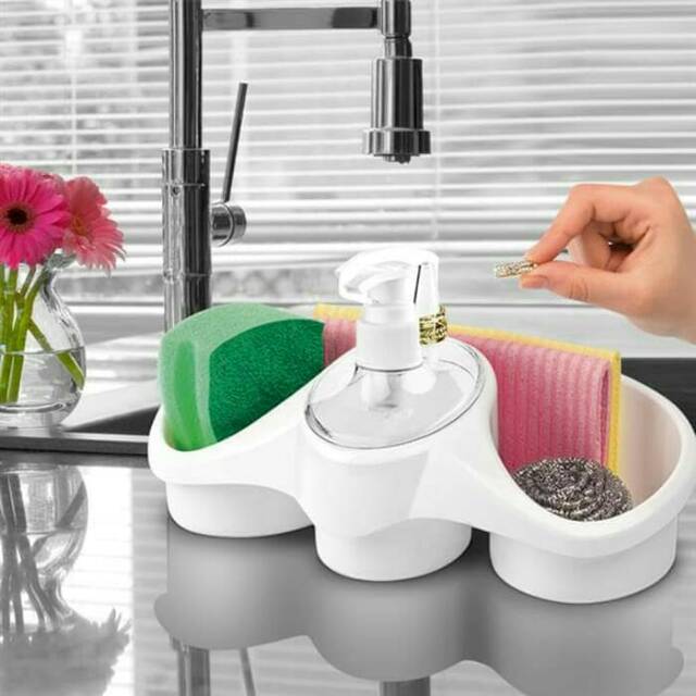 3 In 1 Soap Dispenser And Sponge Holder Sponge Holder For Kitchen