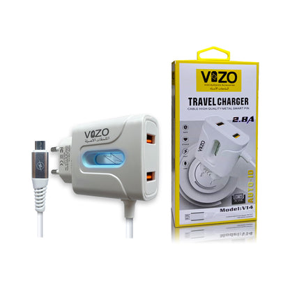 VIZO V14 Fast Charger 2.8A With Copper Connector | Android Mobile Phone