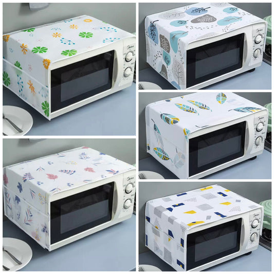 Oven Cover Kitchen Microwave Cover Waterproof Oil Dust Double Pockets Microwave Oven