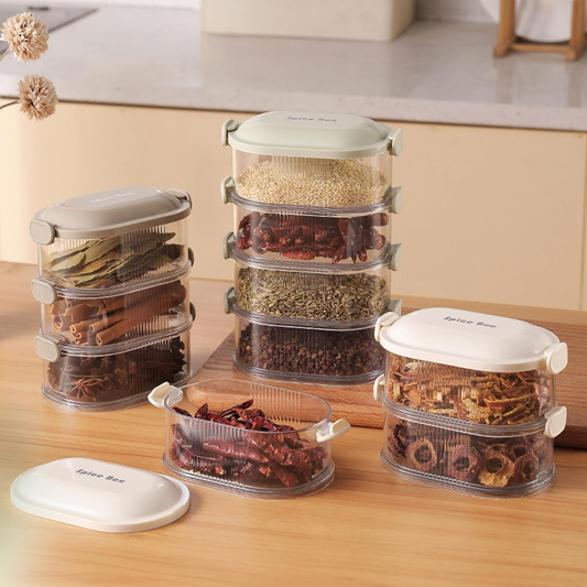 4 Layers Multi-Layered Seasoning Spice Storage Box, Seasoning Storage Box, Multi Tableware