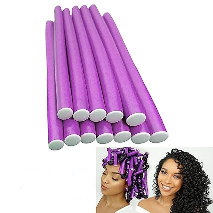 Pack of 10 Hair Rollers Papilotten Hair Rollers, Curls Without Heat Foam