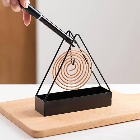1pc Simple Triangle-shaped Iron Mosquito Coil Holder Creative Hanging Or Standing Incense