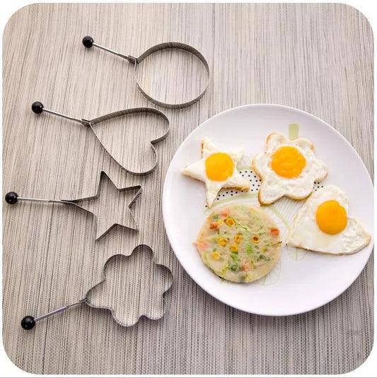 Pack of 4 Egg Shaper Kitchen Tools Star, Heart, Round, Flower Shaped