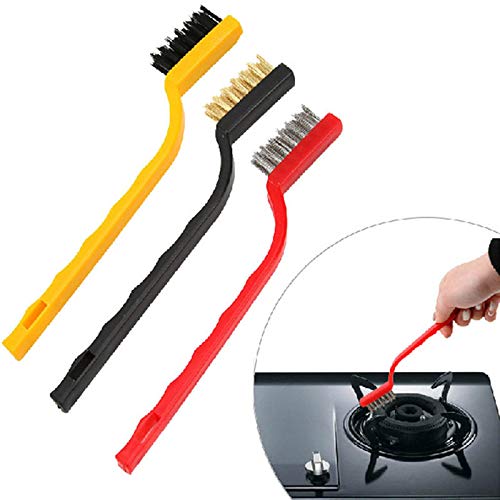 Gas Stove Cleaning Wire Brush Kitchen Tool Metal Fiber Brush Set