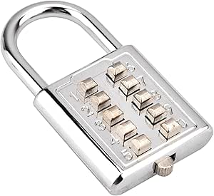 Eco-Friendly digit lock 10 Digit Push Button Combination security Padlock for doors