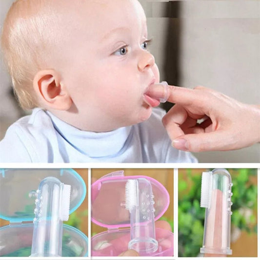 Baby Finger Toothbrush Silicon Toothbrush+Box Children Teeth Clear Soft Silicone Infant Tooth