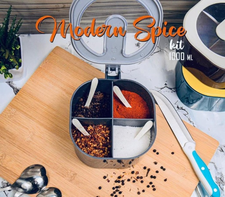 Modern Spice Kit - 1000 ml - 4 Grid Spice Jar (Random