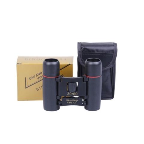 30x60 Compact Folding Binoculars, Folding Telescope With Clean Cloth and Carry Case