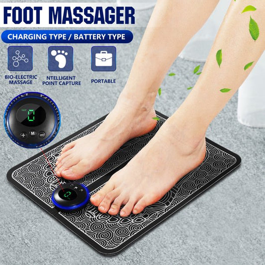 (NW00091) EMS Foot Massager Mat Electric USB Charging Smart Display Tens Acupuncture
