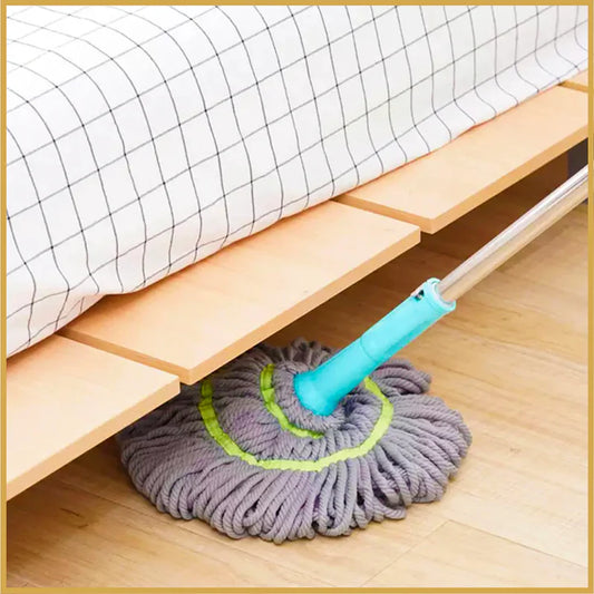 Extendable Twist Mop Fine Fiber Floor Mop - 2-in-1 Rotatable Adjustable Mop