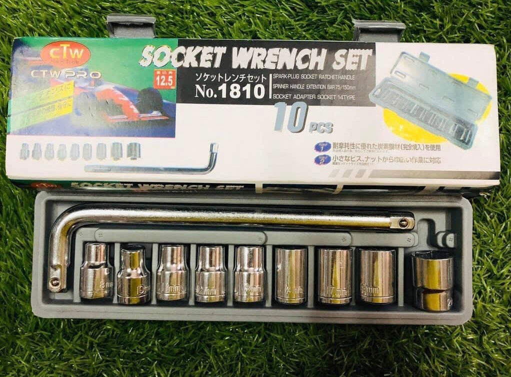 CTW-1810 | 10 Piece High Quality Socket Wrench Set Spanner Car Machine