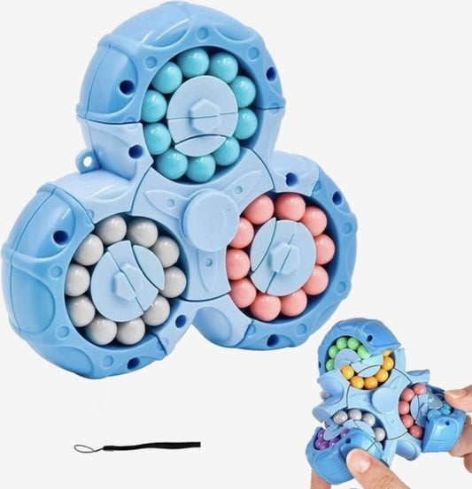 3-in-1 Fidget Spinner Magic Bean Rotating Cube Toy Double Flip Triangle