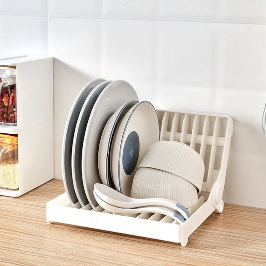 Small Kitchen Foldable Dish Plate Drying Rack | Multipurpose Space Saving Storage