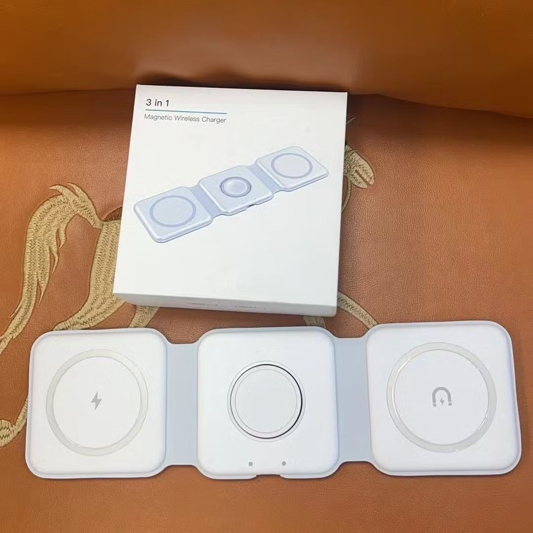 15W 3 in 1 Magnetic Wireless Charger Phone Induction Fast Charging Stand