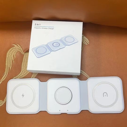 15W 3 in 1 Magnetic Wireless Charger Phone Induction Fast Charging Stand