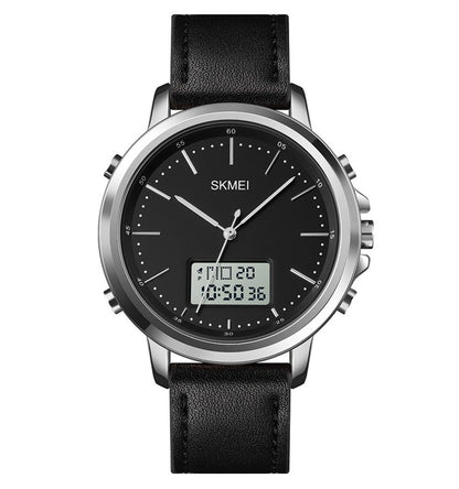 SKMEI Men's Fashion Digital Watch Analog Leather Multifunctional Waterproof Men's Watch 1652