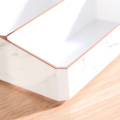9 Compartment Marble Look Makeup Organiser | Marble Acrylic Makeup Organiser -