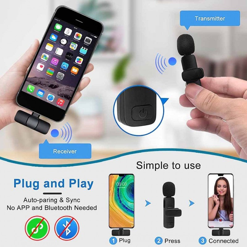 k11 Type-C Wireless Microphone K8 Collar Mic for Type C - Noise