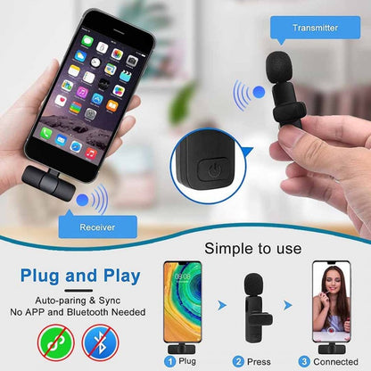 k11 Type-C Wireless Microphone K8 Collar Mic for Type C - Noise