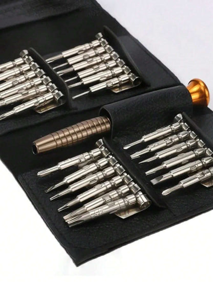 25 in 1 leather case screwdriver kit.