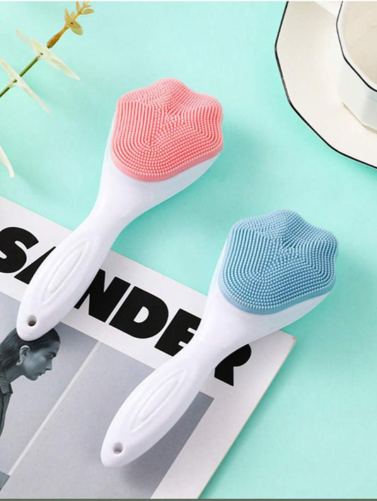 1 pcs Silicone Face Scrubber Exfoliating Brush, Manual Handheld Massager, Facial Cleansing