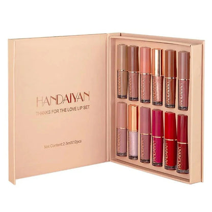 12 Colors HANDAIYAN Matte Liquid Lipstick Set