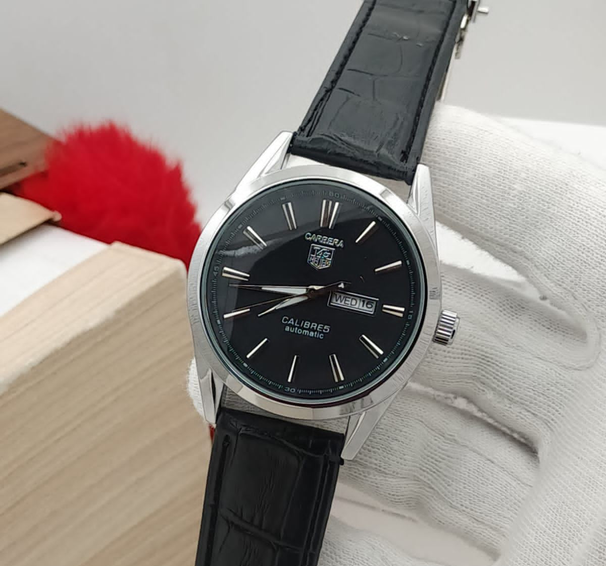 Carrera Calibre 5 - Luxury Swiss Watch With Leather Strap Mens Watch