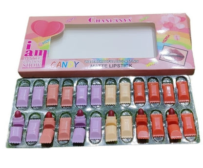 Chanlanyan Candy Style Longlasting Mate Lipstick - 24 pcs in box