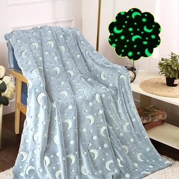 Glow in The Dark Stars Blanket Soft Cozy Blankets for Bed Couch