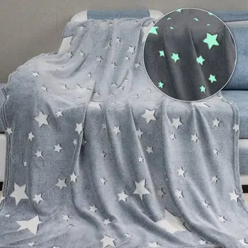 Glow in The Dark Stars Blanket Soft Cozy Blankets for Bed Couch