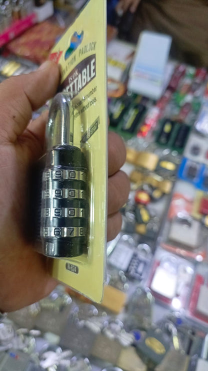 4 Dial Digit Combination Padlock Heavy Duty Weatherproof Code Resettable Changeable Lock