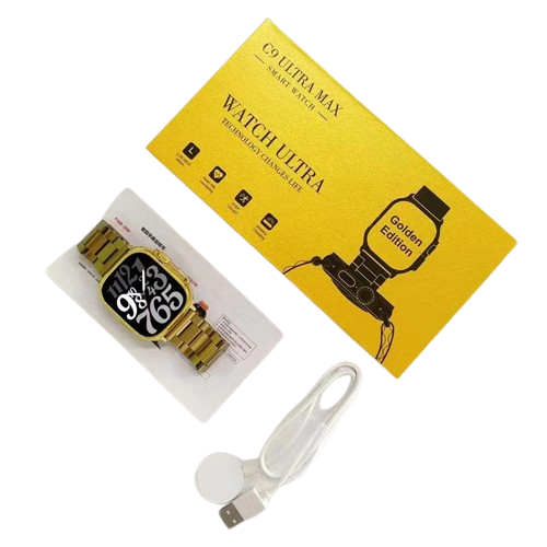 C9 Ultra Max Gold Edition Color Smartwatch 2.1 Inch Screen With Hryfine