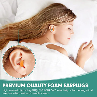 Foam Ear Plug for travel Anti Noise Reduction Removable Corded Soft Earplugs
